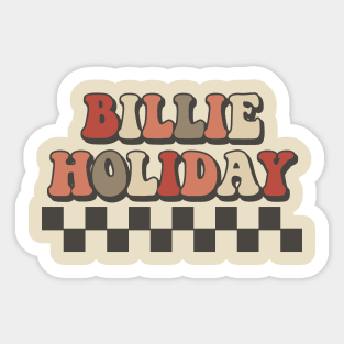 Billie Holiday Checkered Retro Groovy Style Sticker